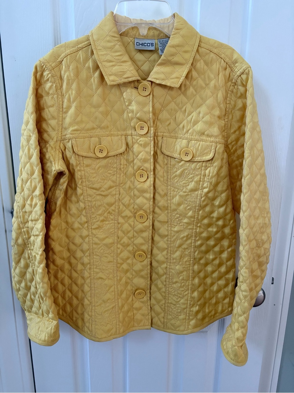 Chico's Sunshine Quilted Button-Front Utility Jacket